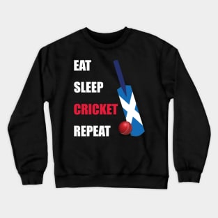 Eat Sleep Cricket Repeat Scotland Flag Crewneck Sweatshirt